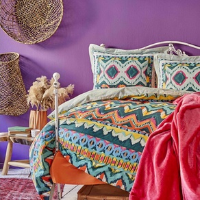 Набор постельное белье с покрывалом Karaca Home - Mishka fusya 2020-1 фуксия евро