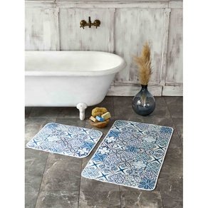 Набор ковриков Karaca Home - Blue patch голубой 60*100+50*60