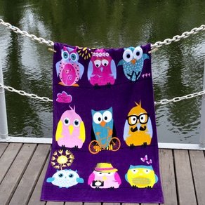 Полотенце Lotus пляжное - Owls Family 75*150 велюр