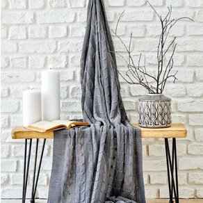 Плед вязанный Karaca Home - Sofa gri серый 130*170