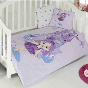 Детский Набор в кроватку с защитой Kristal Peri лиловый