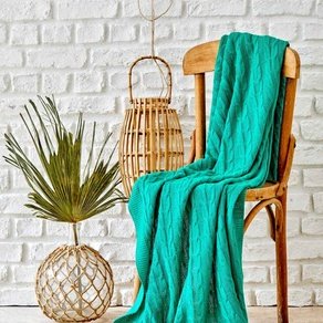 Плед вязанный Karaca Home - Sofa yesil зелёный 130*170