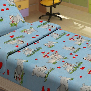 Детское постельное белье для младенцев Lotus ранфорс - Dogi голубое 