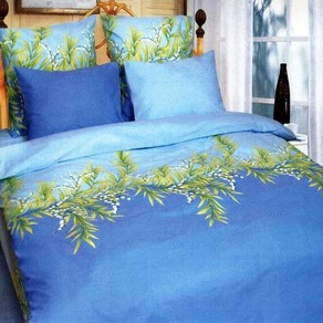 Комплект постельного белья ТЕП Ландыши голубые семейный