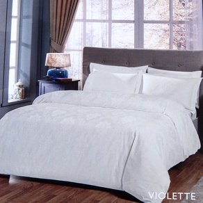 Постельное белье Tac жаккард - Violette белый евро