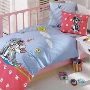 Детский Набор в кроватку с защитой Kristal Pati голубой
