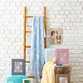 Детское покрывало пике Karaca Home - Baby star mavi синий 80*120