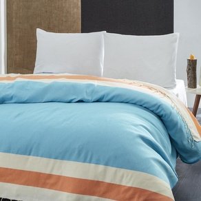 Покрывало Eponj Home Buldan Pike - Turkuaz-Turuncu вафельное 200*235