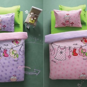 Стеганный комплект Karaca Home - MOLLY лилово-розовый для подростков