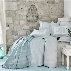 Набор постельное белье с покрывалом + пике Karaca Home - Zilonis su yesil зеленый евро