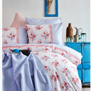 Набор постельное белье с покрывалом пике Karaca Home - Melina 2017-2 pembe евро