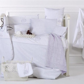 Комплект с вышивкой в кроватку Karaca Home ELEPHANT лила