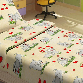 Детское постельное белье для младенцев Lotus  ранфорс - Dogi беж