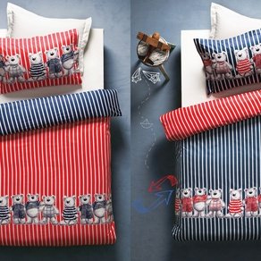 Стеганный комплект Karaca Home - TEDDY красно-синий для подростков