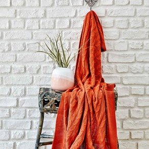Плед вязанный Karaca Home - Sofa bordo бородовый 130*170