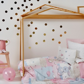 Комплект в кроватку Karaca Home - Honey Bunny 2017-1 розовый ранфорс