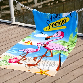 Полотенце Lotus пляжное - Flamingo 75*150 велюр
