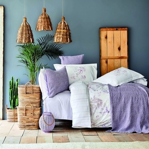 Набор постельное белье с покрывалом Karaca Home - Vial murdum 2020-2 фиолетовый евро