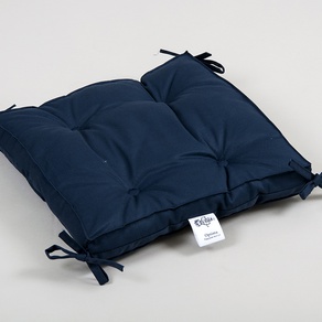 Подушка на стул Lotus 40*40*5 - Optima с завязками синяя