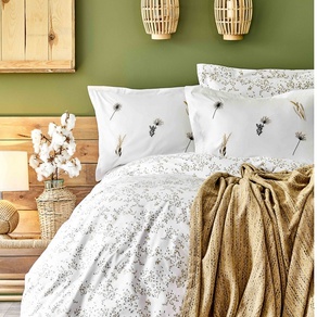 Набор постельное белье с пледом Karaca Home - Mano yesil 2020-1 зеленый евро