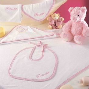 Набор Тас Princess розовый (полотенце, рукавичка, слюнявчик, уголок)