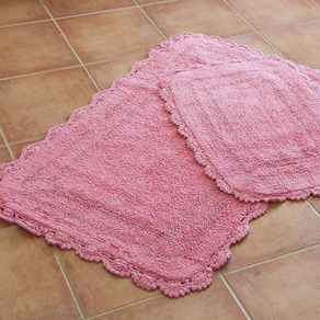 Набор ковриков для ванной  SAHRA  розовый
