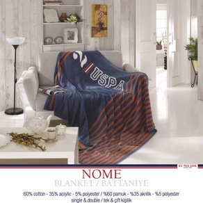 Плед U. S. POLO ASSN - NOME синий 200*220